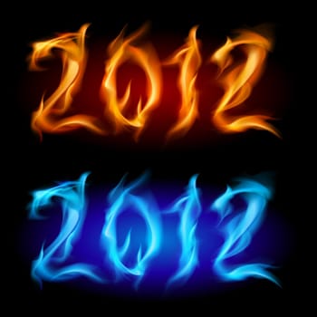 Fire year. Two colors. Illustration on white background for design.