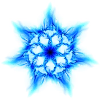 Blue fire flower. Illustration on white background for design