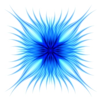 Cool Blue Fire flower. Illustration on white background for design