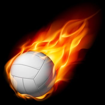 Fire volleyball. Illustration on white background