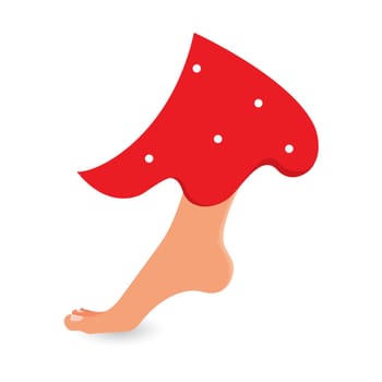 Walking mushroom. Illustration on white background
