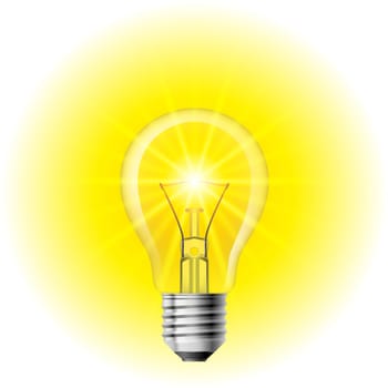 Light  Filament lamp on a white background. Illustration for design