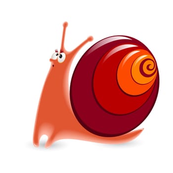 Cartoon Snail. Illustration isolated on white background.