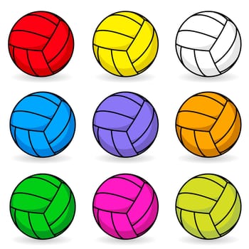 Cartoon volleyball. Illustration on white background