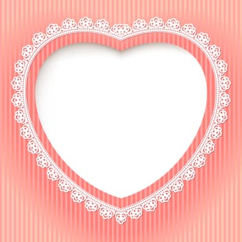 Decorative heart is on a pink background. Illustration for design