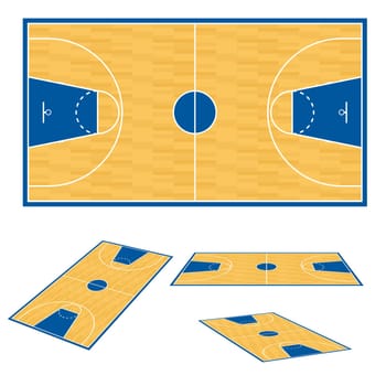 Basketball court floor plan. Illustration on white background.
