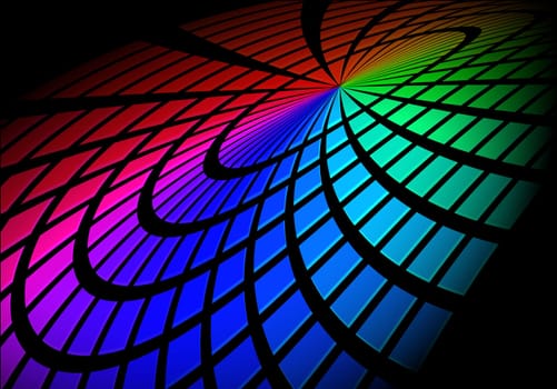 Graphic Equalizer. Circle in space. Illustration on black for design.