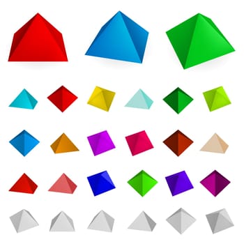 Pyramids in various combinations of position for training
