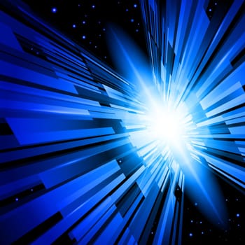 Beautiful Abstract Backdrop Effect of Blue Radiance