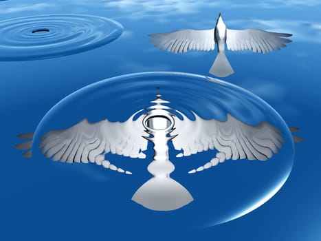 bird in the water