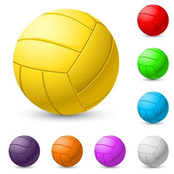 Multi-colored volleyball realiste. Illustration on white background