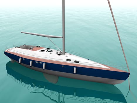 the yacht on the water