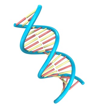 3d Illustration of blue DNA on the white background.