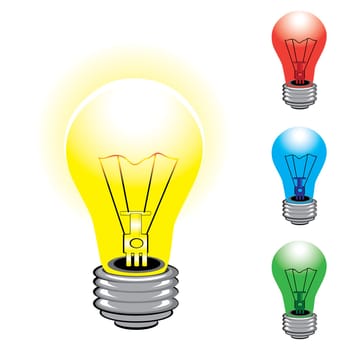 Set of colorful light bulbs. Illustration on white background