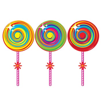 Set of colorful lollipops. Illustration on white background