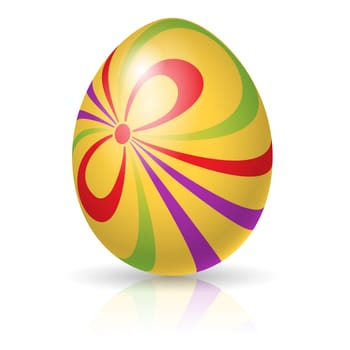Single easter egg.  Gift. Vector illustration on white