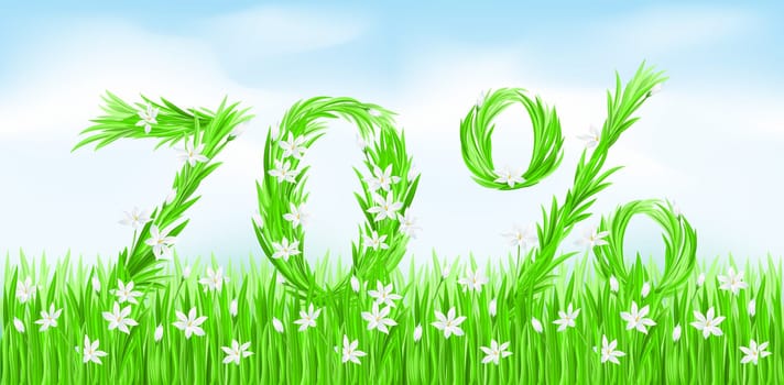 Eco-Style Grass Letters. Seventy percent. Vector version letters is in my gallery.