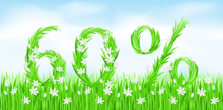 Eco-Style Grass Letters. Sixty percent. Vector version letters is in my gallery.