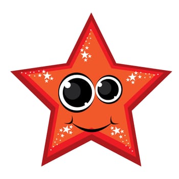 Cartoon gay red star. Illustration on white background