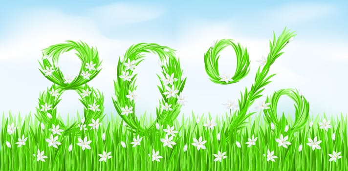 Eco-Style Grass Letters. Eighty percent. Vector version letters is in my gallery.