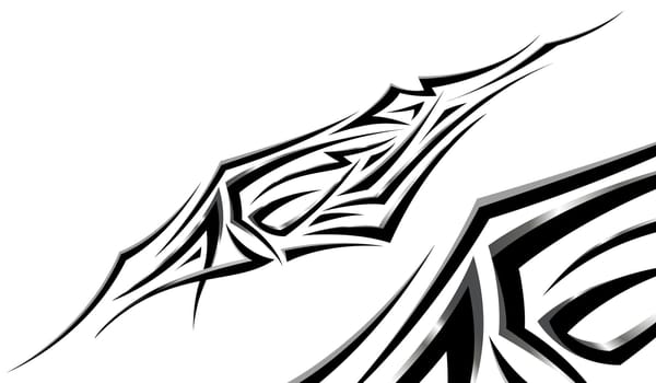 Black contemporary background on white. Illustration for design