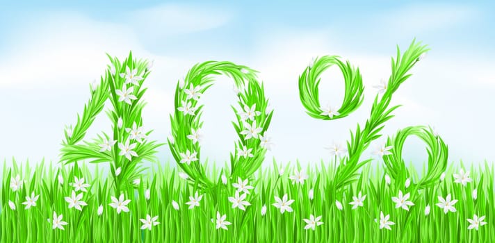 Eco-Style Grass Letters. Forty percent. Vector version letters is in my gallery.
