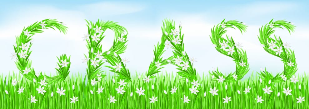 Eco-Style Grass Letters. Grass. Vector version letters is in my gallery.