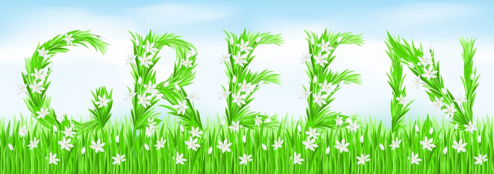 Eco-Style Grass Letters. Green. Vector version letters is in my gallery.