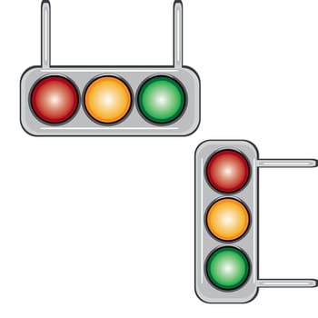 Traffic lights. Illustration on white background for design