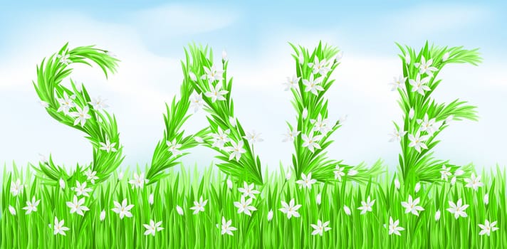 Eco-Style Grass Letters. Sale. Vector version letters is in my gallery.