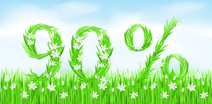 Eco-Style Grass Letters. Ninety percent. Vector version letters is in my gallery.