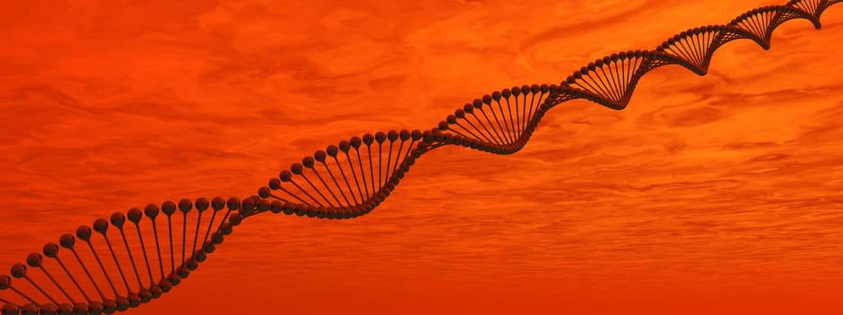 DNA chain in red background