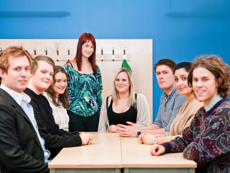Teacher and young students in the classroom