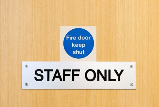 staff only door sign outside workplace (suitable for laboratory, office, restaurants, other)