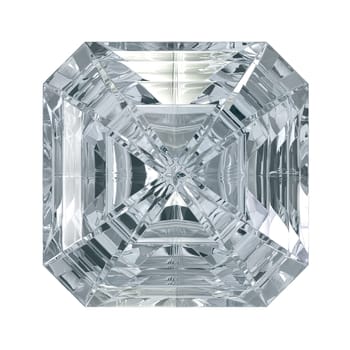 Asscher Cut Diamond isolated on black background