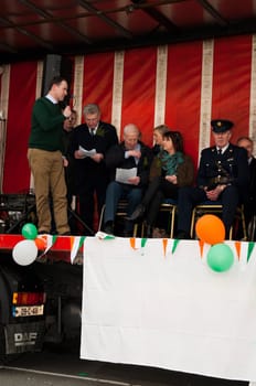 MALLOW, IRELAND - MARCH 17: unidentified jury at the St. Patrick&#039 s day on March 17, 2012 in Mallow, Ireland. This national Irish holiday takes place annually in March, event was held during the afernoon of March 17th 2012.