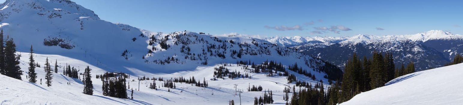 Panoramic Mountain View in Winter