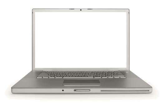 laptop over white background