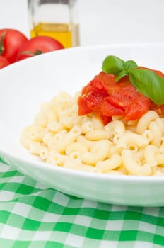 Italian Food - Macaroni Pasta With Tomato Sauce