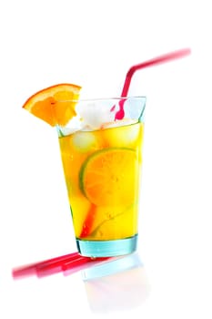 Summer cocktail with orange and lime