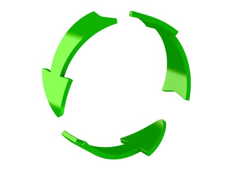 3d render of recycle arrows