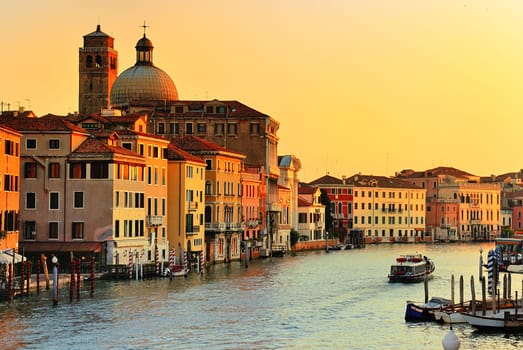 Beautiful water street - Grand Canal in Venice, Italy