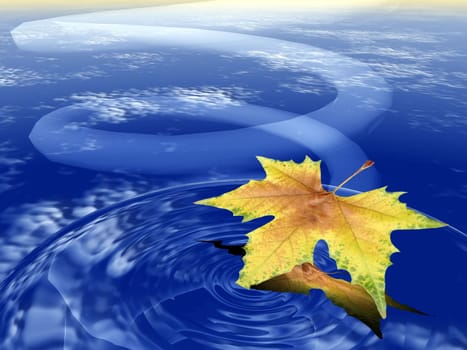 the leaf and the water
