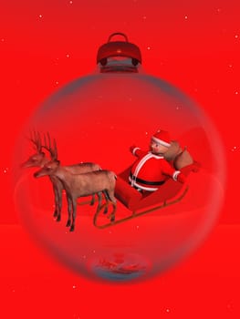 santa claus in a christmas ball