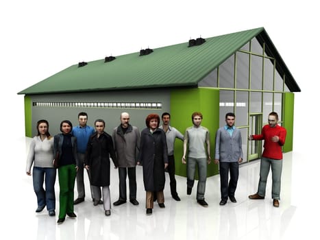 factory and workers