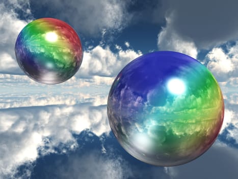 the rainbow balls