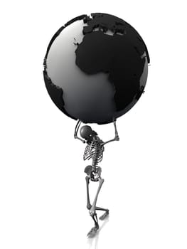 skeleton and earth