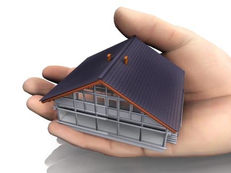house model in hand