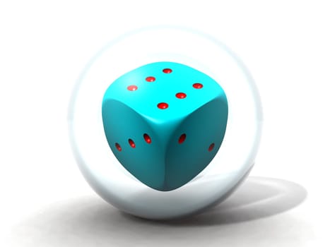 dice in a bubble