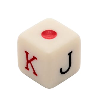 dice game of poker with the ace cut off and isolated